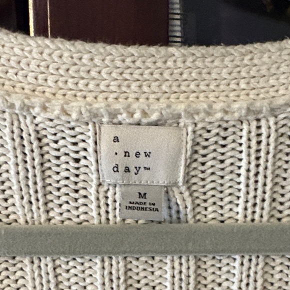 a new day Women's Ribbed Cardigan sweater in Cream - Picture 2 of 4